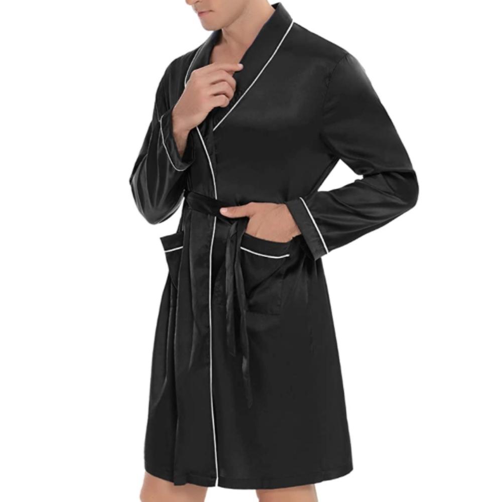 Mens Silky Satin Lounge Robe: image 2