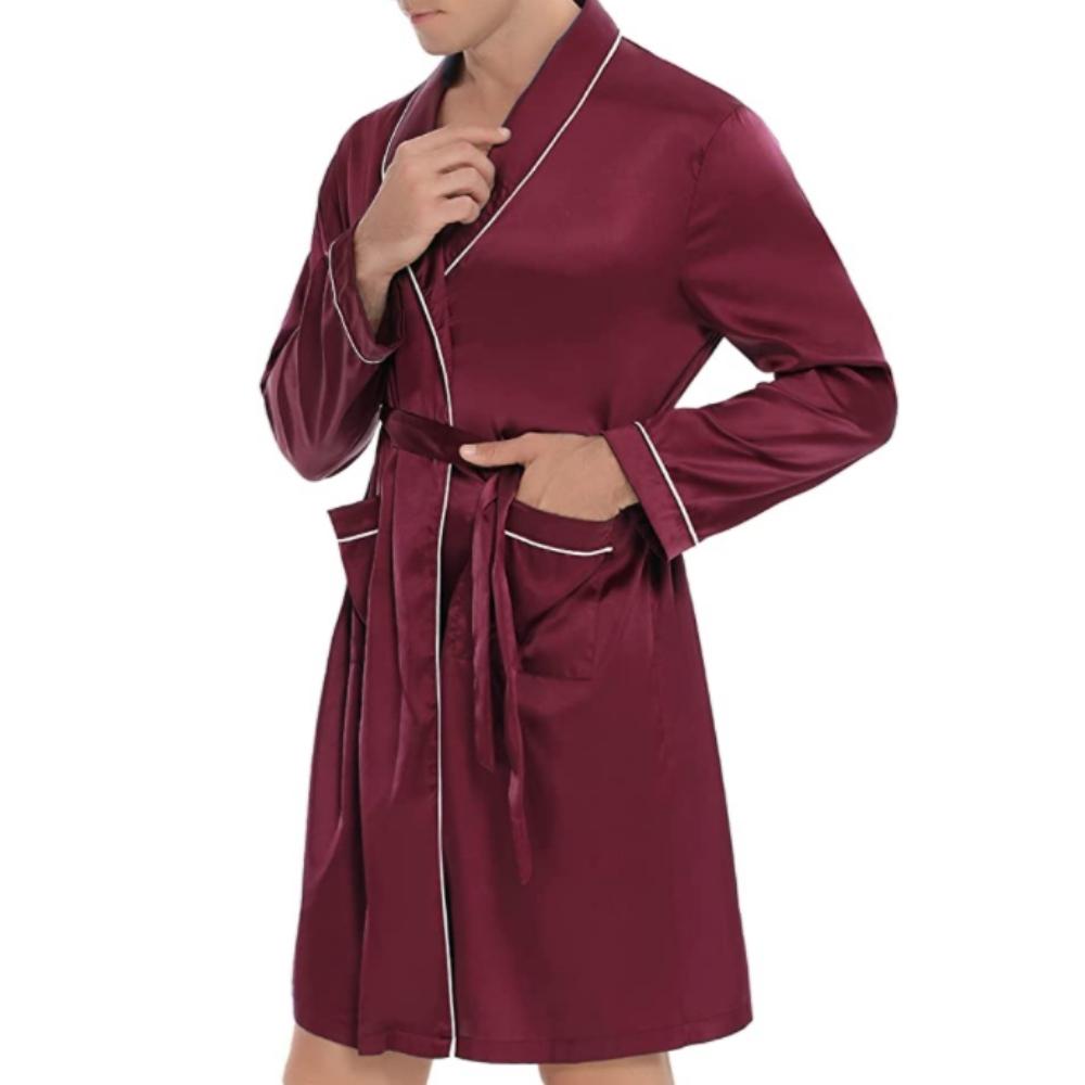 Mens Silky Satin Lounge Robe: image 5