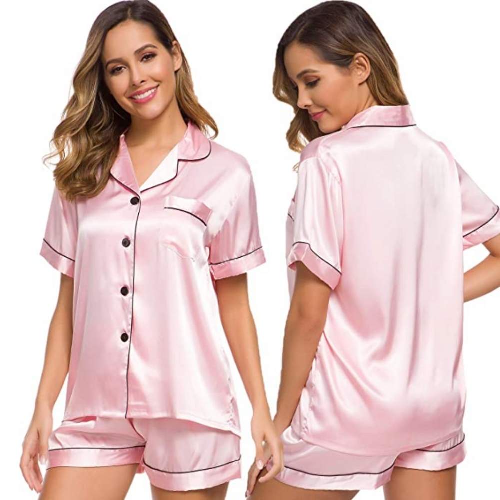Womens Silk Satin Pyjamas: image 2